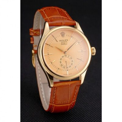 Superclone Rolex Cellini Gold Dial REP016789 Angle Detail