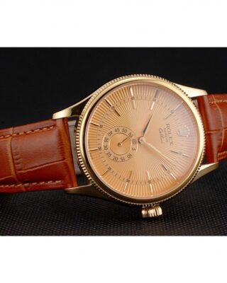 Superclone Rolex Cellini Gold Dial REP016789 Close-Up Focus