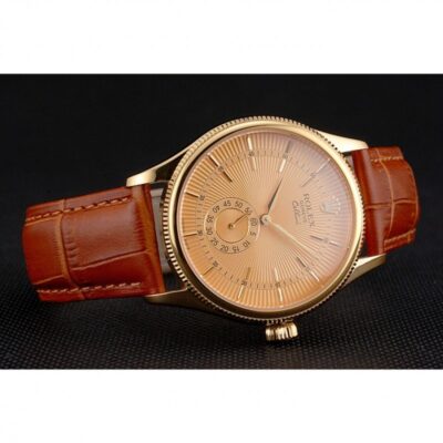 Superclone Rolex Cellini Gold Dial REP016789 Close-Up Focus