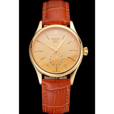 Superclone Rolex Cellini Gold Dial REP016789 Perspective View