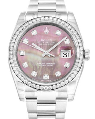 Fake Rolex Datejust 36mm Mother of Pearl - Black Dial 116244