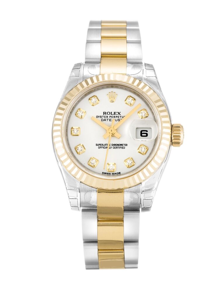 Replica Rolex Lady-Datejust White Dial 179173 Perspective View