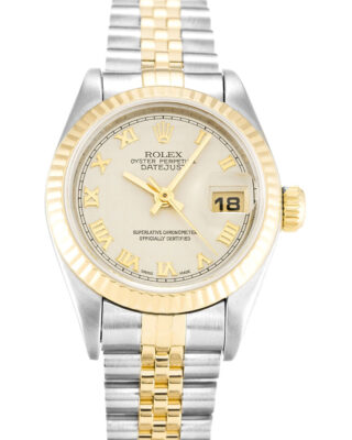 Fake Rolex Lady-Datejust 26mm Ivory Pyramid Dial 69173