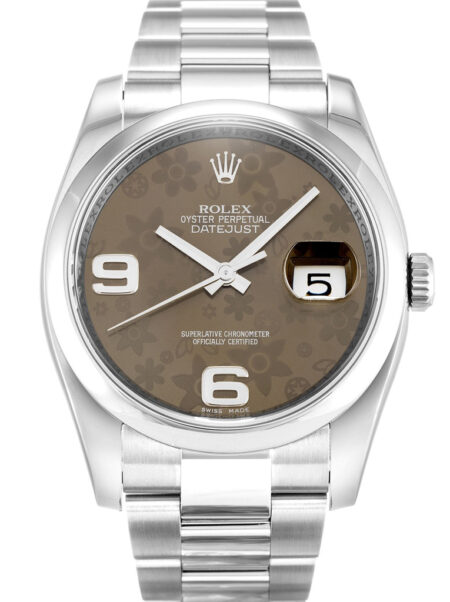 Fake Rolex Datejust 36mm Brown Floral Dial 116200