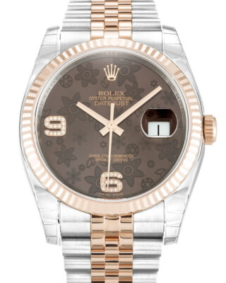 Fake Rolex Datejust 36mm Chocolate Floral Dial 116231
