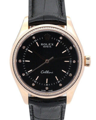 Fake Rolex Cellini 39.5mm Black Dial 5310-2