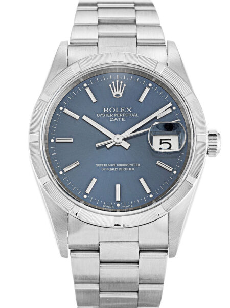 Fake Rolex Oyster Perpetual Date 34mm Blue Dial 15210