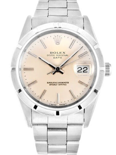 Fake Rolex Oyster Perpetual Date 34mm Silver Dial 15210