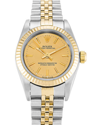 Fake Rolex Oyster Perpetual Lady 24mm Gold Dial 76193
