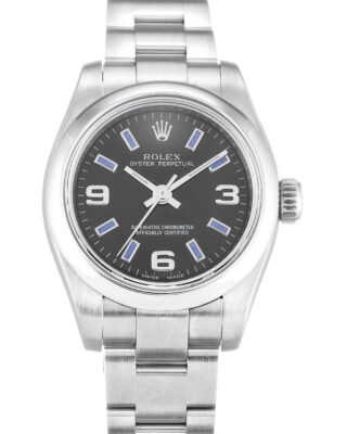 Fake Rolex Oyster Perpetual Lady 26mm Black Dial 176200