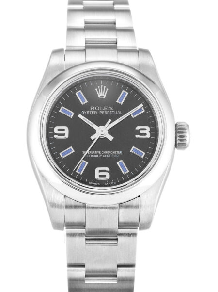 Fake Rolex Oyster Perpetual Lady 26mm Black Dial 176200