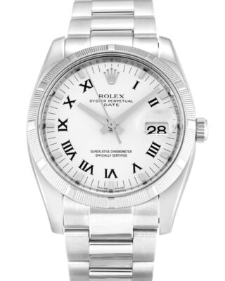 Fake Rolex Oyster Perpetual Date 34mm White Dial 115210