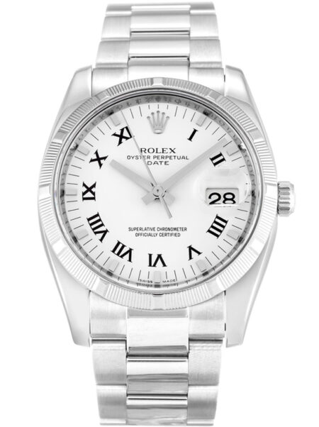 Fake Rolex Oyster Perpetual Date 34mm White Dial 115210