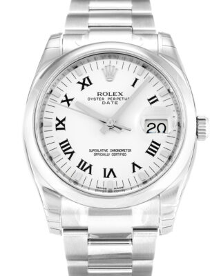 Fake Rolex Oyster Perpetual Date 34mm White Dial 115200