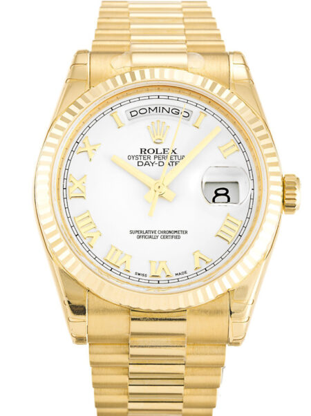 Fake Rolex Day-Date 36mm White Dial 118238