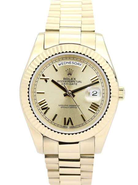 Fake Rolex Day-Date II 41mm Gold Dial 218238