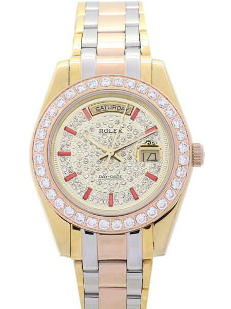Fake Rolex Day-Date 36mm Yellow gold with Diamonds Dial 118346