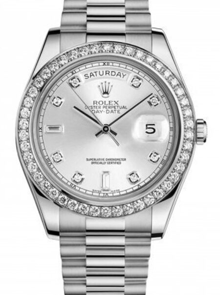 Fake Rolex Day-Date 36mm Silver Dial 118346