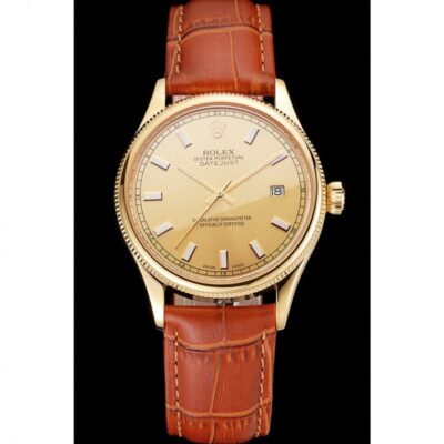 Superclone Rolex Datejust Gold Dial REP016818 Perspective View