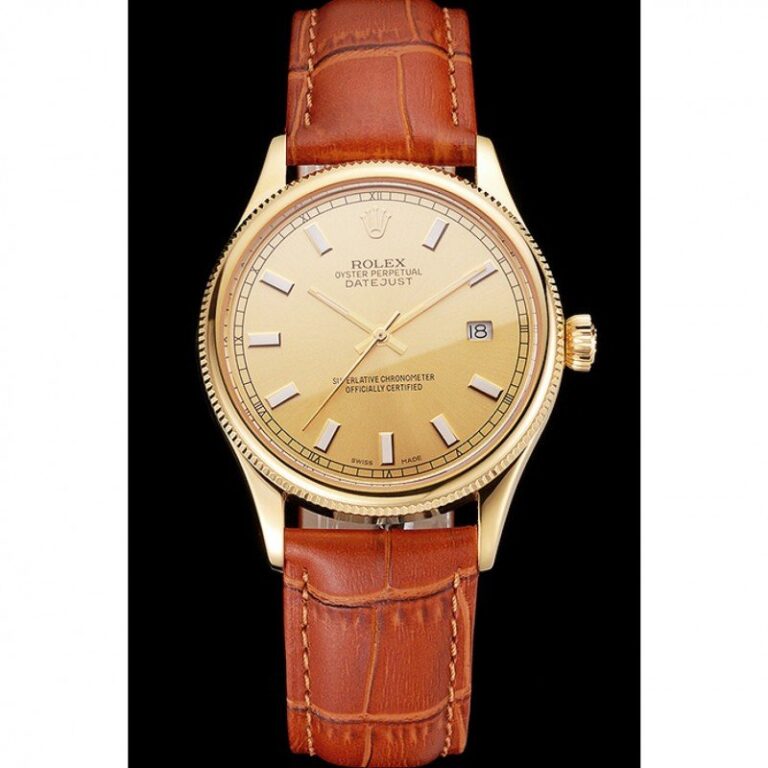 Superclone Rolex Datejust Gold Dial REP016818 Perspective View