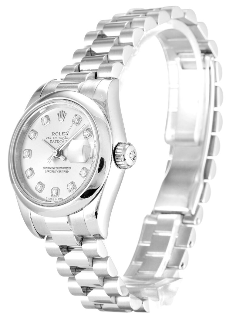 Replica Rolex Lady-Datejust Silver Dial 179166 Perspective View