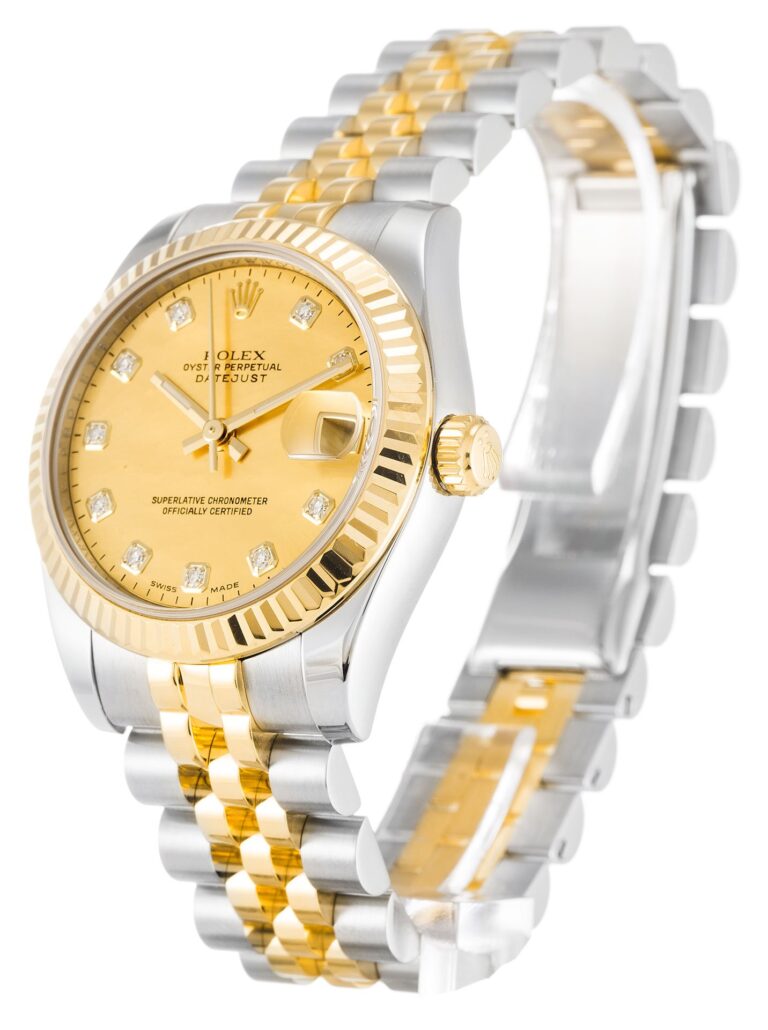 Replica Rolex Lady-Datejust Champagne Dial 178273 Perspective View