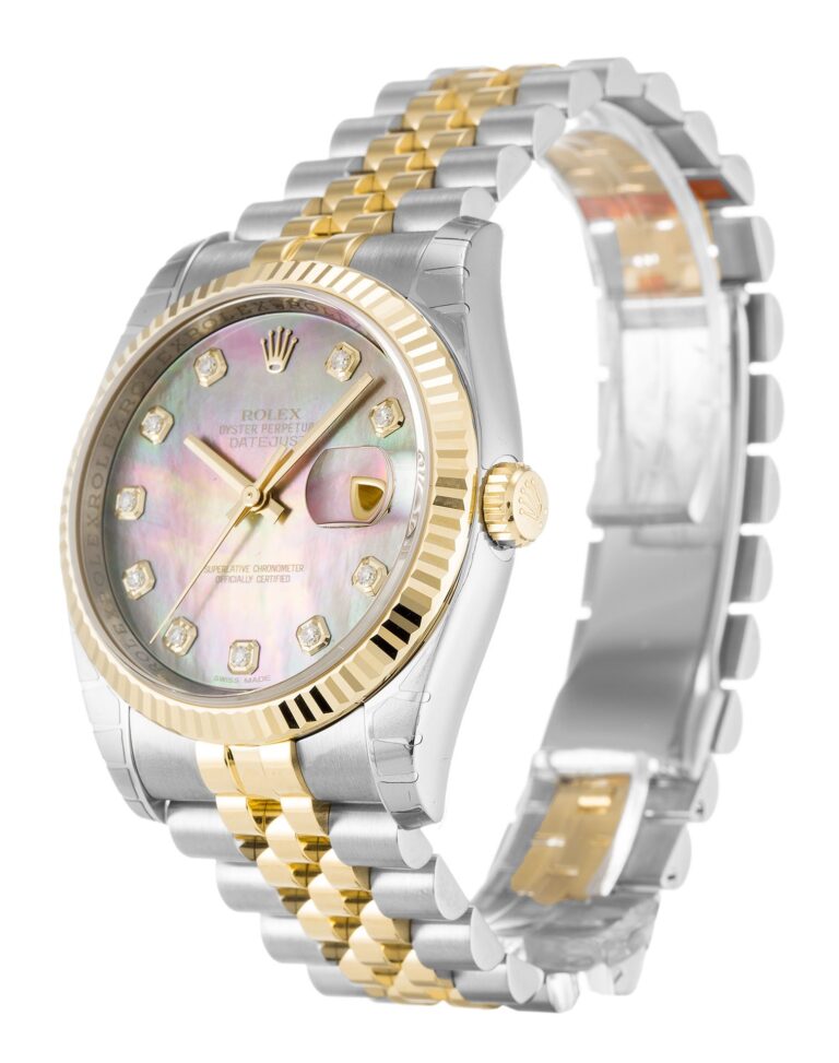 Replica Rolex Datejust Mother of Pearl - Black Dial 116233 Perspective View