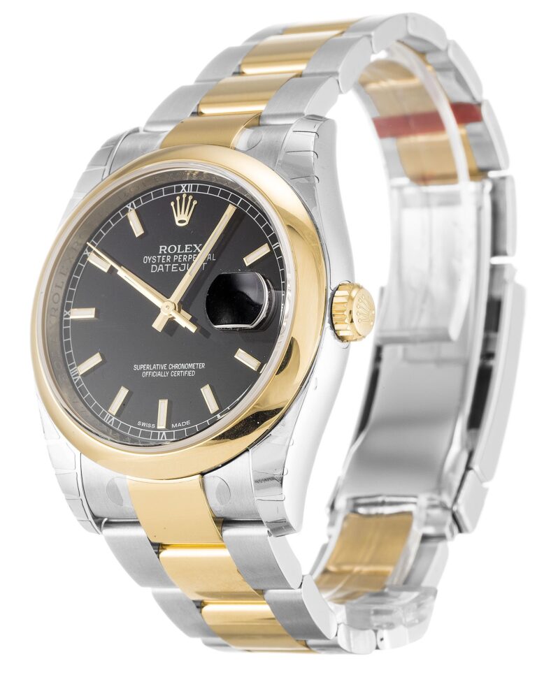 Replica Rolex Datejust Black Dial 116203 Perspective View