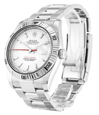 Replica Rolex Datejust Turn-O-Graph White Dial 116264 Perspective View