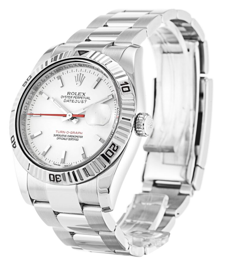 Replica Rolex Datejust Turn-O-Graph White Dial 116264 Perspective View