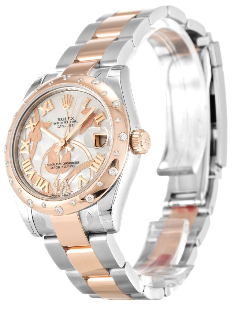 Replica Rolex Lady-Datejust White Floral Dial 178341 Perspective View