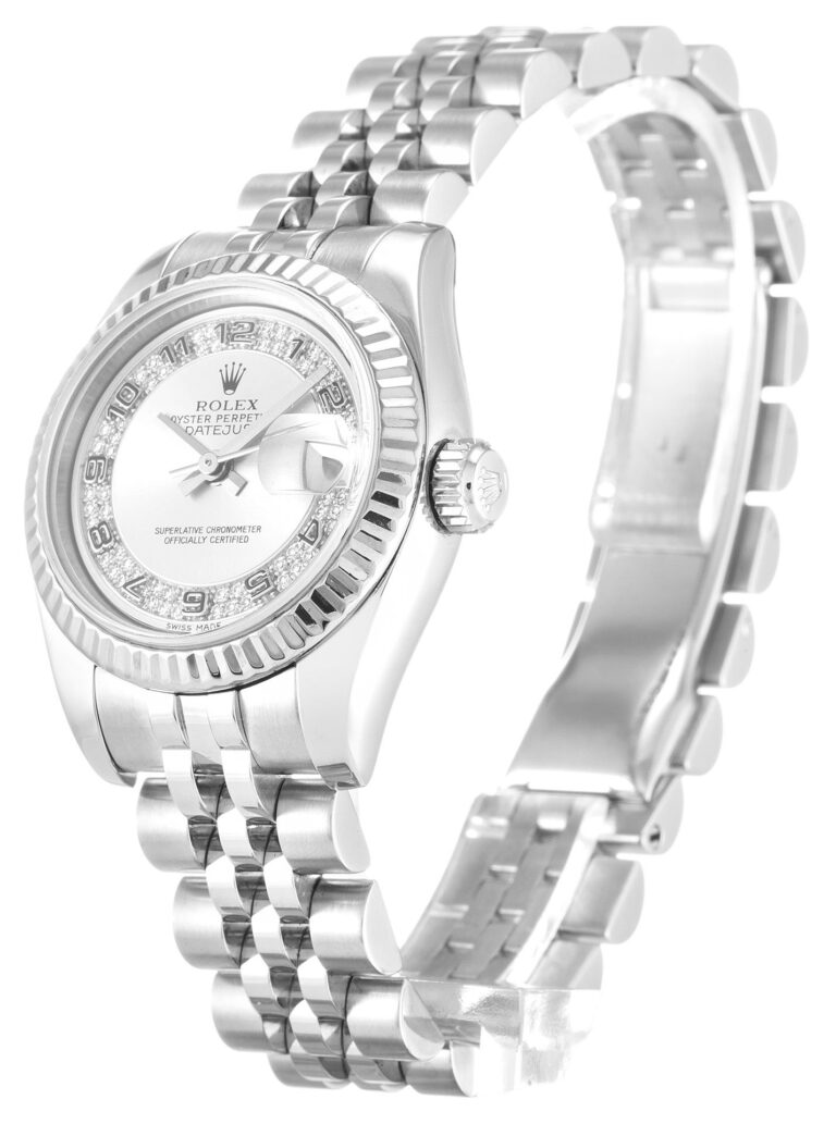 Replica Rolex Lady-Datejust Silver Dial 179174 Perspective View