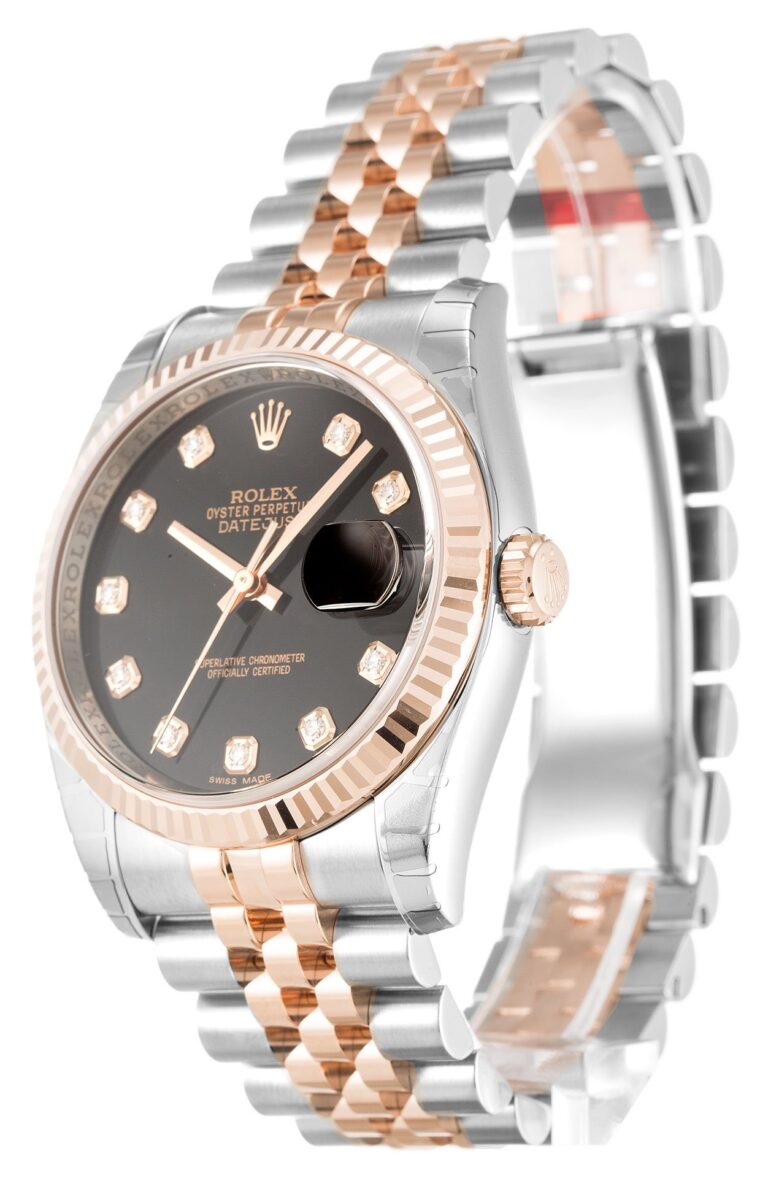 Replica Rolex Datejust Black Dial 116231-3 Perspective View