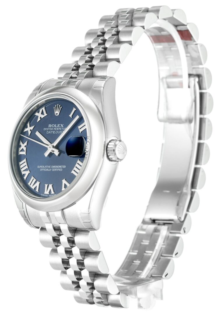 Replica Rolex Lady-Datejust Blue Dial 178240 Jubilee Perspective View