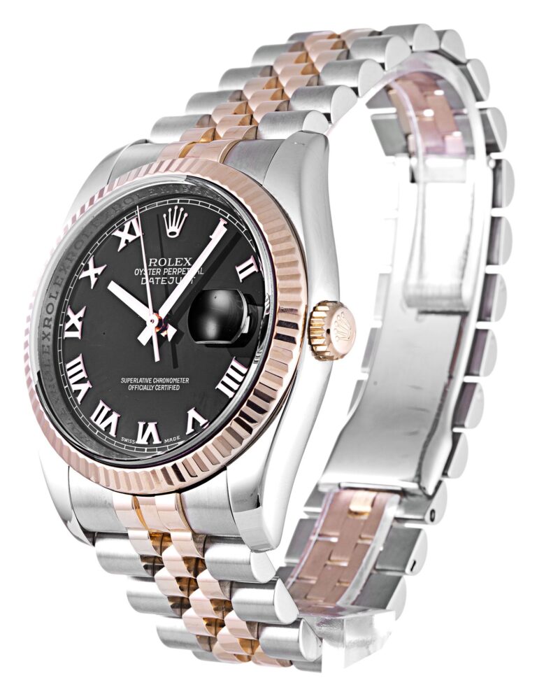 Replica Rolex Datejust Black Dial 116231 Perspective View