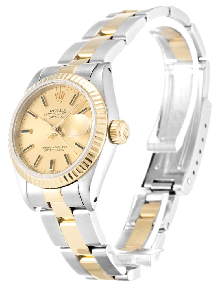 Replica Rolex Lady-Datejust Champagne Dial 69173-2 Perspective View