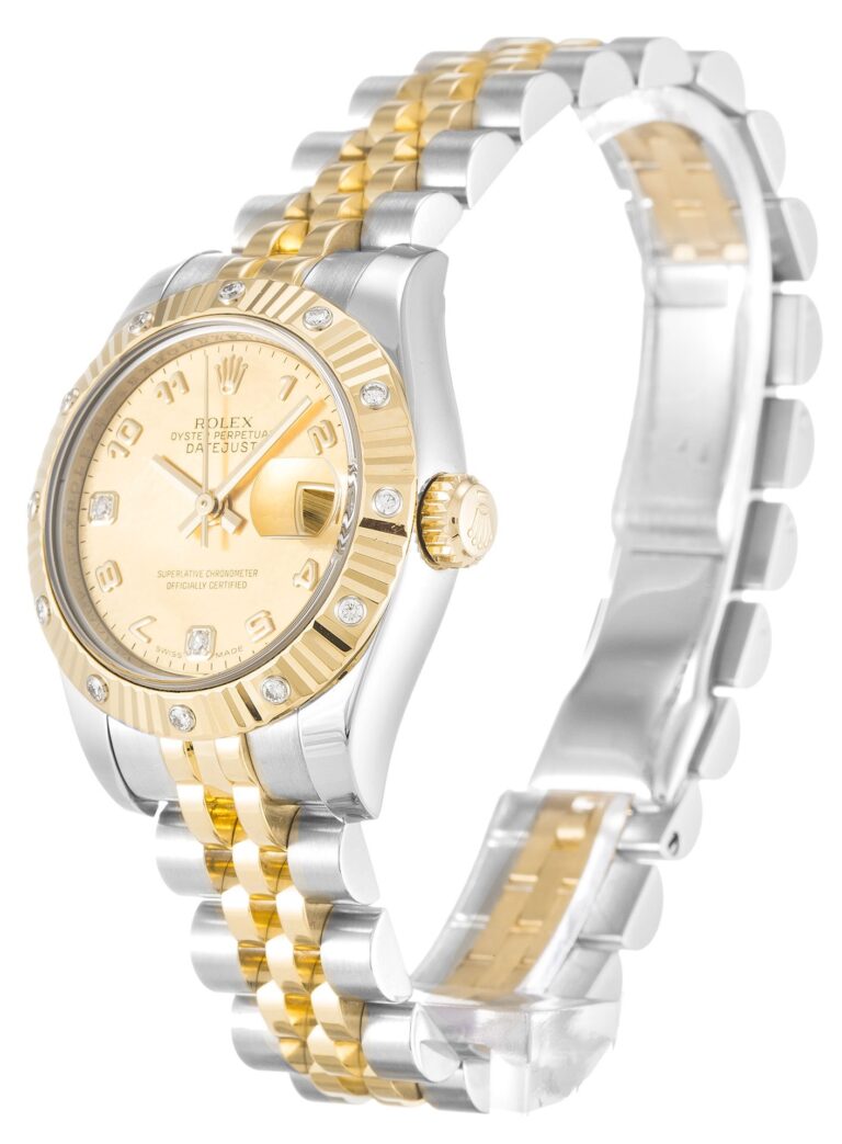 Replica Rolex Lady-Datejust Champagne Dial 179313 Perspective View
