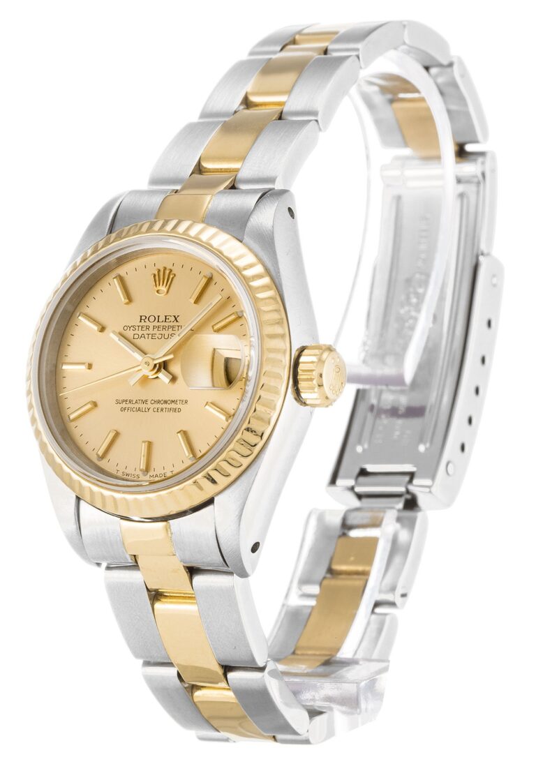Replica Rolex Lady-Datejust Champagne Dial 69173 Perspective View