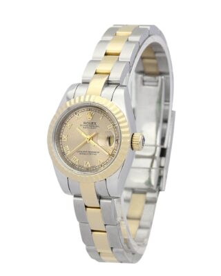 Replica Rolex Lady-Datejust Yellow Gold Dial 179163 Angle Detail