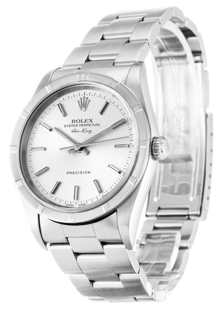 Replica Rolex Air-King Silver Dial 14010M Perspective View