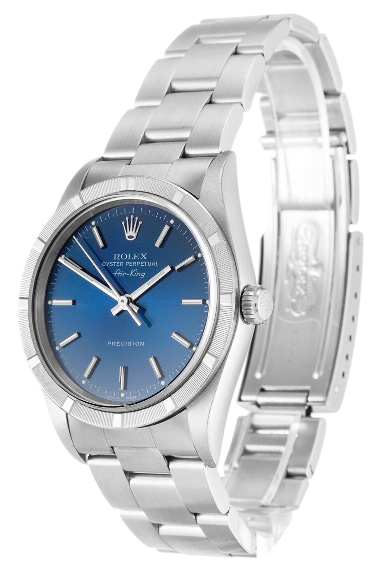 Replica Rolex Air-King Blue Dial 14010M Perspective View