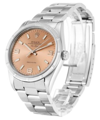 Replica Rolex Air-King Salmon Dial 14010M Perspective View