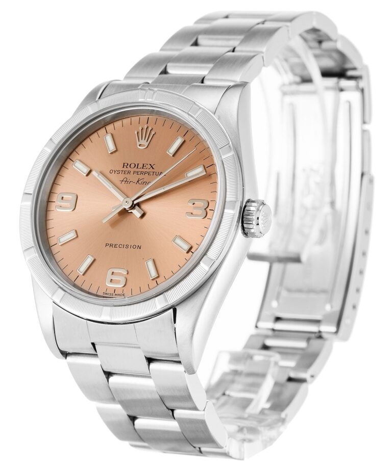 Replica Rolex Air-King Salmon Dial 14010M Perspective View