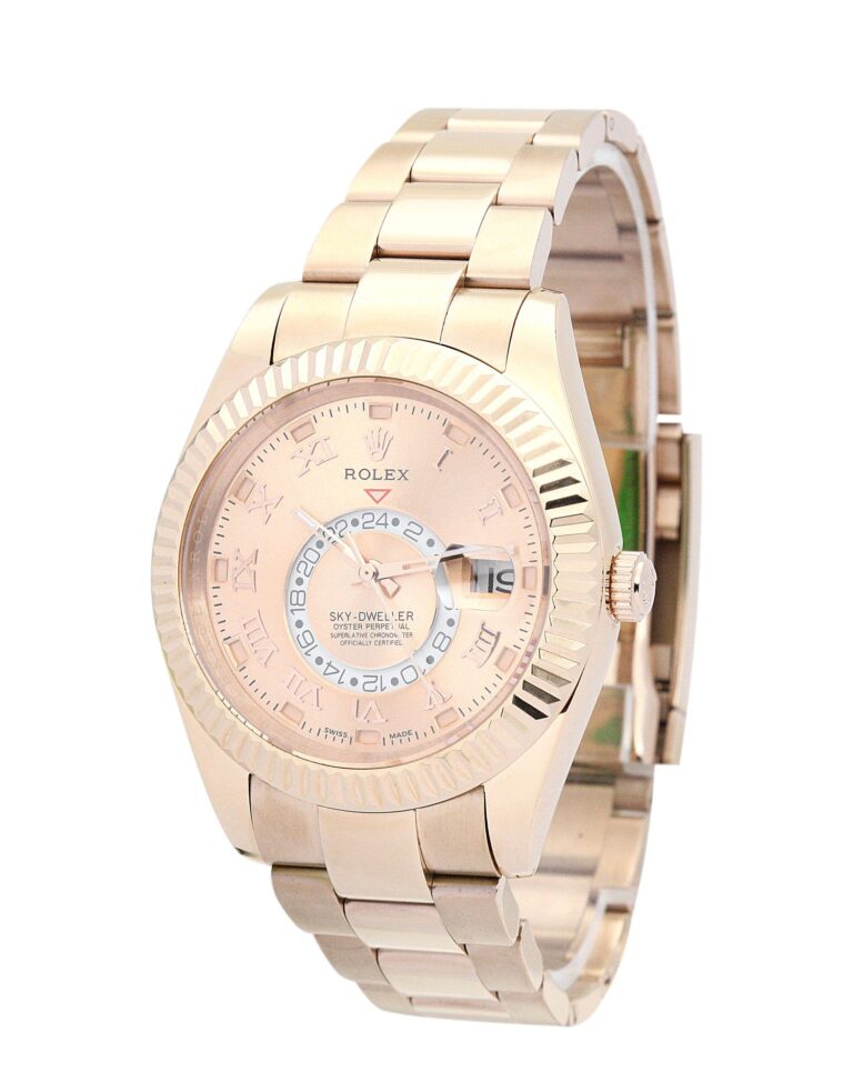 Replica Rolex Sky-Dweller Champagne Dial 326938-2 Perspective View