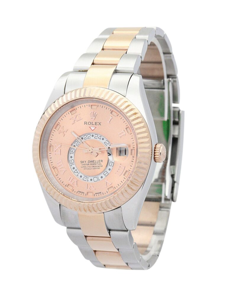 Replica Rolex Sky-Dweller Champagne Dial 326938-3 Perspective View