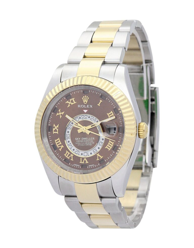 Replica Rolex Sky-Dweller Brown Dial 326938-2 Perspective View