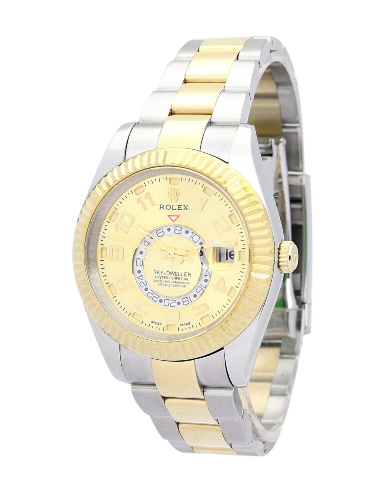 Replica Rolex Sky-Dweller Gold Dial 326938 Perspective View