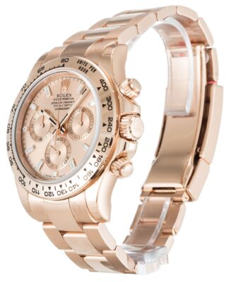 Replica Rolex Daytona Rose Diamond Baguette Dial 116505 Perspective View