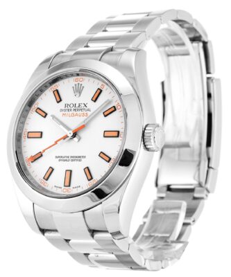 Replica Rolex Milgauss White Dial 116400 Perspective View