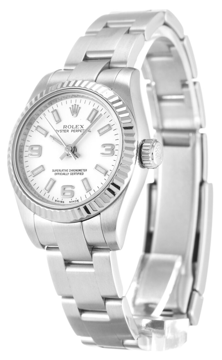 Replica Rolex Oyster Perpetual Lady White Dial 176234 Perspective View